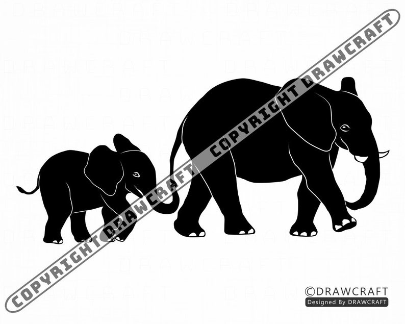 Mama and Baby Elephant Svg Mama Elephant Svg Baby Elephant | Etsy