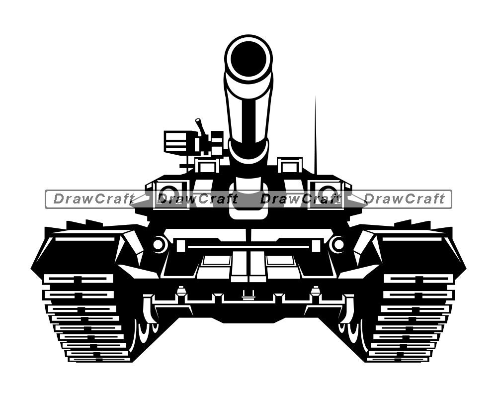 Tank Outline #2 SVG Tank Files for Cricut Png Army Eps Vector Tank