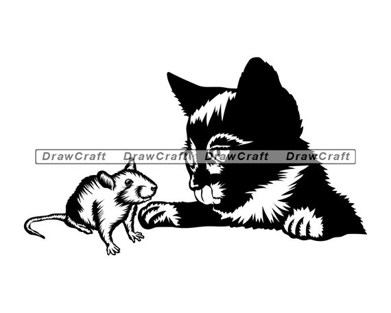 Cat Vs Mouse Svg Cat Svg Mouse Svg Cat Vs Mouse Cut Files Etsy