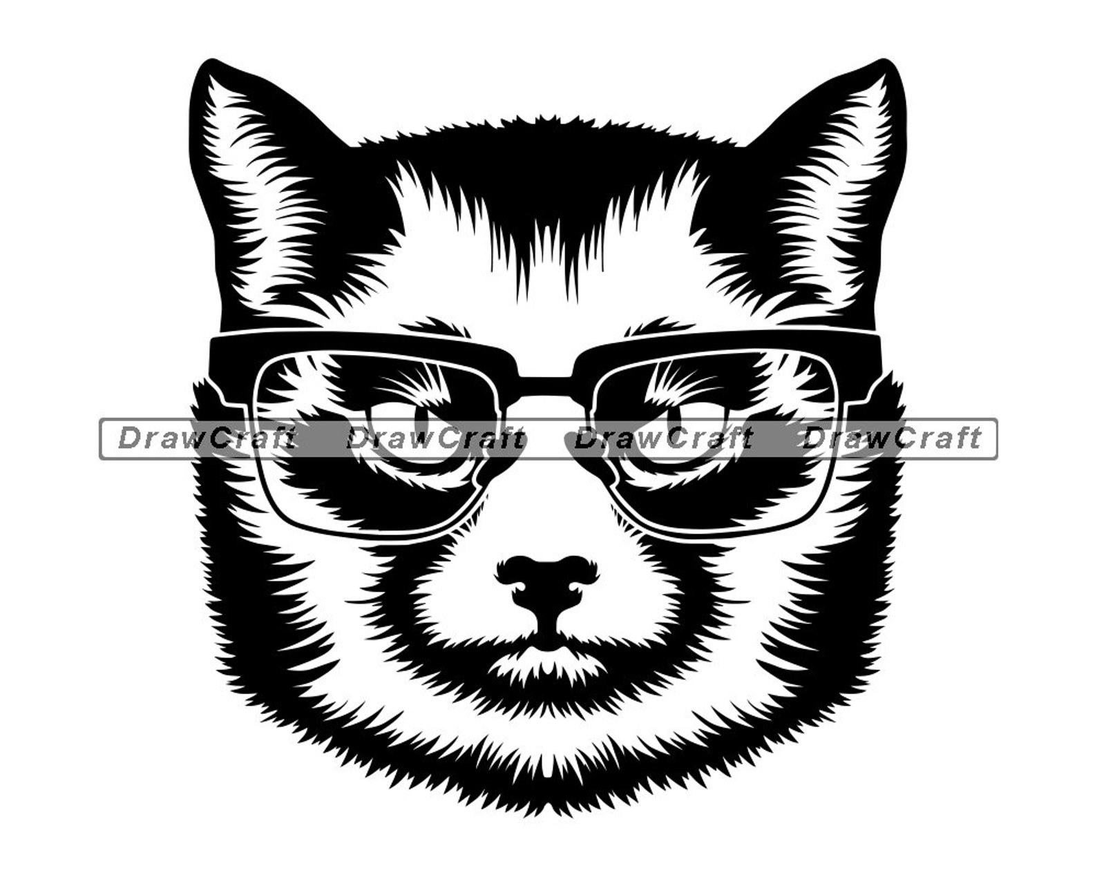 Cat In Glasses 2 SVG Cat SVG Smart Svg Cat Cut Files Cat | Etsy