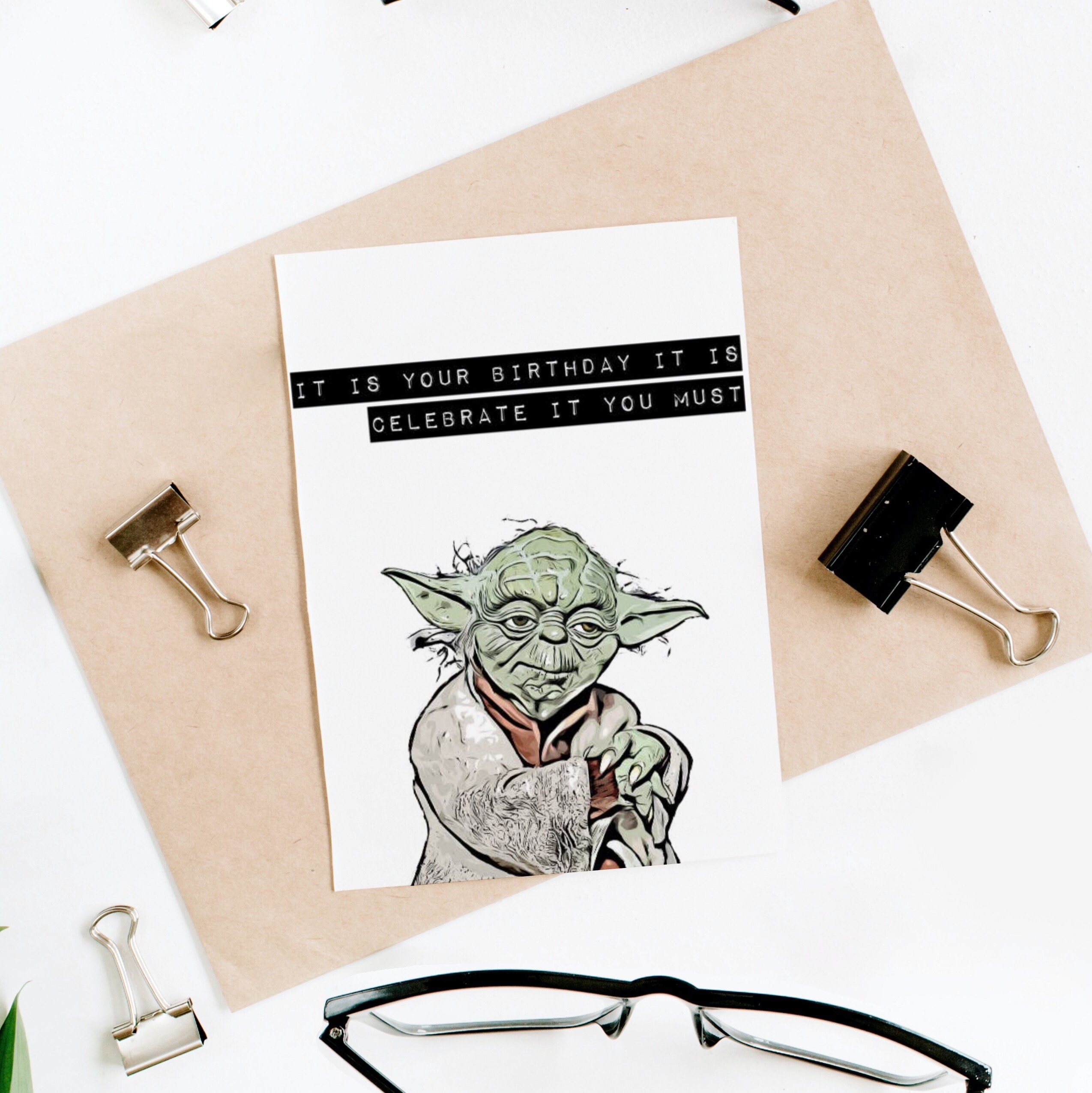 Star Wars Yoda Birthday Card Featuring Yoda Star Wars Card - Etsy