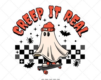 Retro Halloween Png, Creep It Real, Retro Fall Svg, Ghost Retro Png