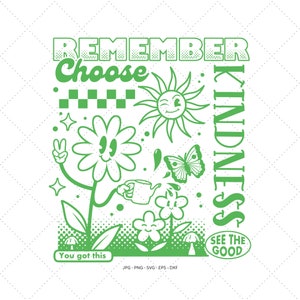 Retro Be Kind Svg, Fofo Be Kind Svg, Saúde Mental Svg, Kind Svg, Anti Bullying