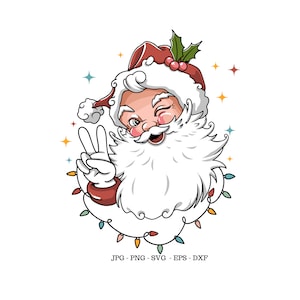 Santa Graphic, Santa Clip Art, Santa Face, Holiday Png, Christmas Print