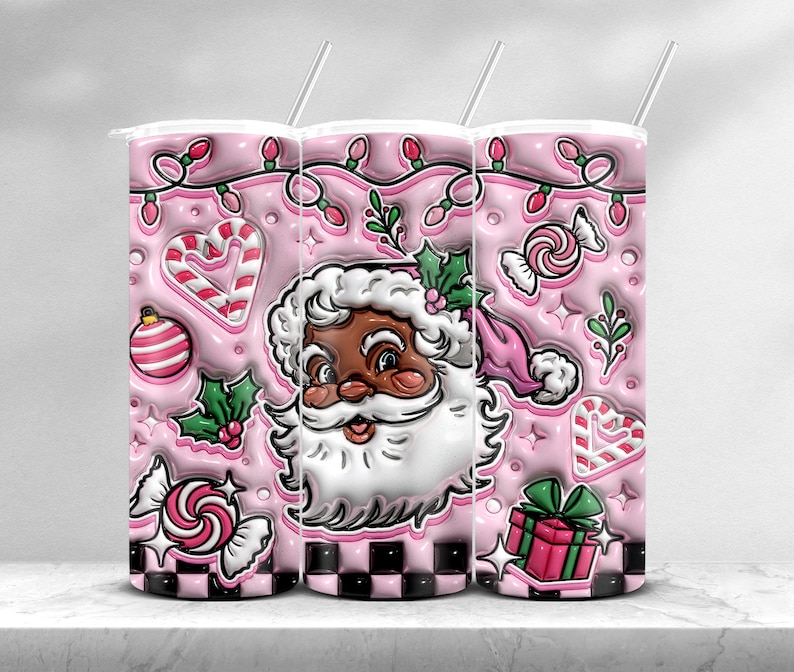 Black Santa Png, Vintage Santa, Santa Claus, Black Santa, 3d Tumbler