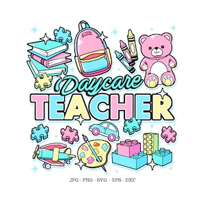 Svg para professora de creche, presente para creche, cuidador de crianças, provedor de creche