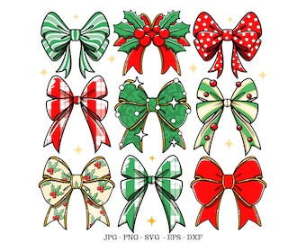 Christmas Bow Svg, Girl Christmas Svg, Holiday Bow Svg, Cute Gift for Girls