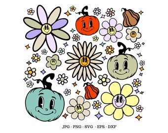 Cute Pumpkin Svg, Girl Halloween Svg, Vintage Pumpkin Svg, Fall Decor