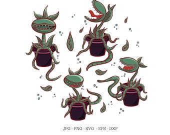 Venus Flytrap Svg, Halloween Decor, Monster Plant, Plant Halloween Svg