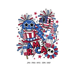 Vintage 4th of July, Retro Svg, USA Shirt Png, Retro Summer Png