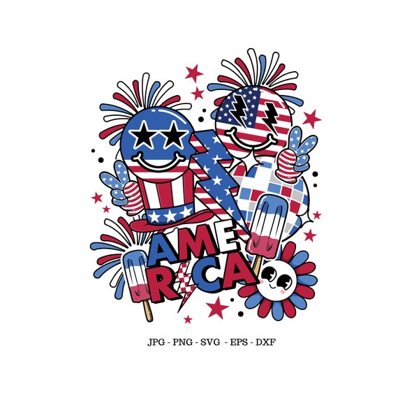 Vintage 4th of July, Retro Svg, USA Shirt Png, Retro Summer Png
