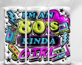 80's Tumbler, Women's Tumbler Png, Eighties Baby Png, 80s Tumbler Design