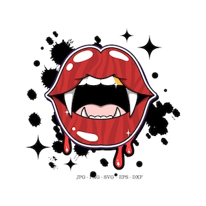 Vampire Lips Svg, Retro Halloween, Lips Png, Drip Lips, Lips Design Svg