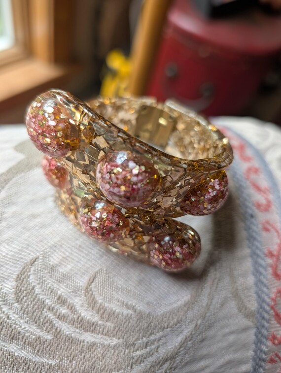 Vtg lucite clamper bracelet - image 2