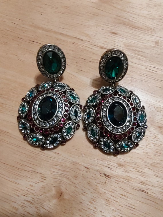 Vintage signed Heidi Daus magnificent drop earrin… - image 3