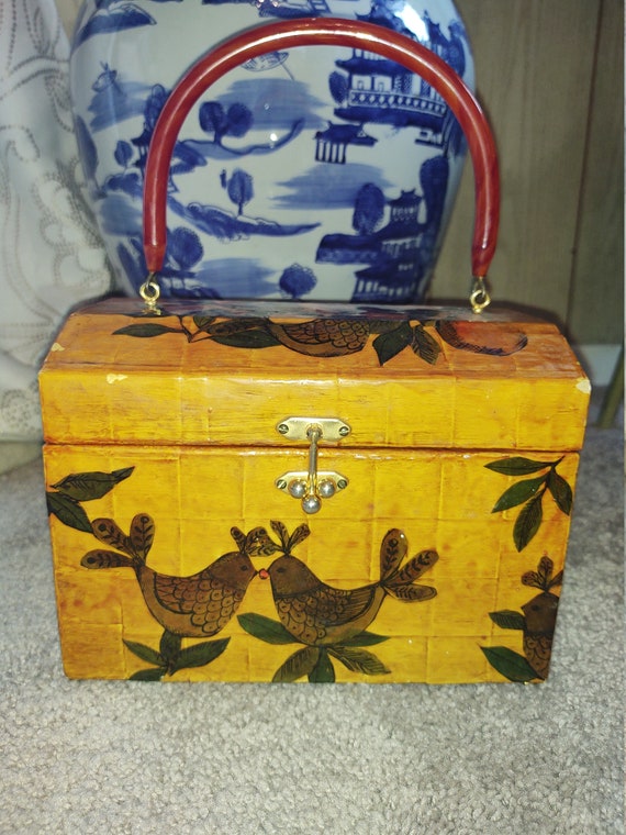 Vintage wooden handbag
