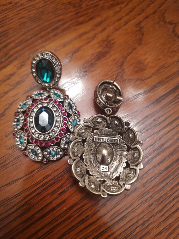 Vintage signed Heidi Daus magnificent drop earrin… - image 5
