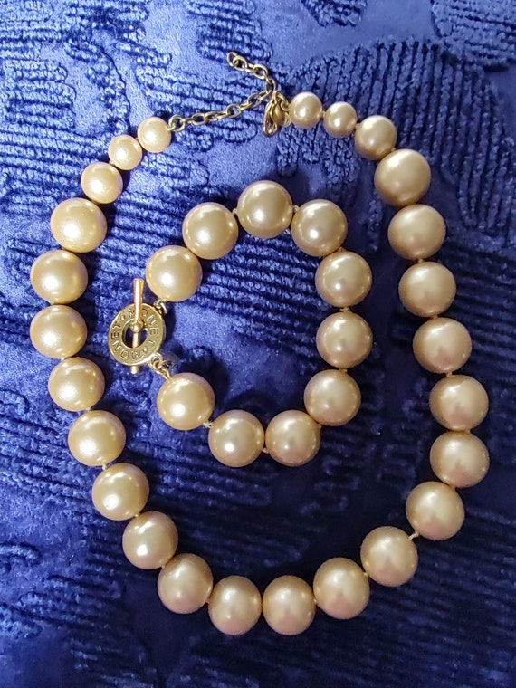 Vintage Monet golden pearl necklace and bracelet s