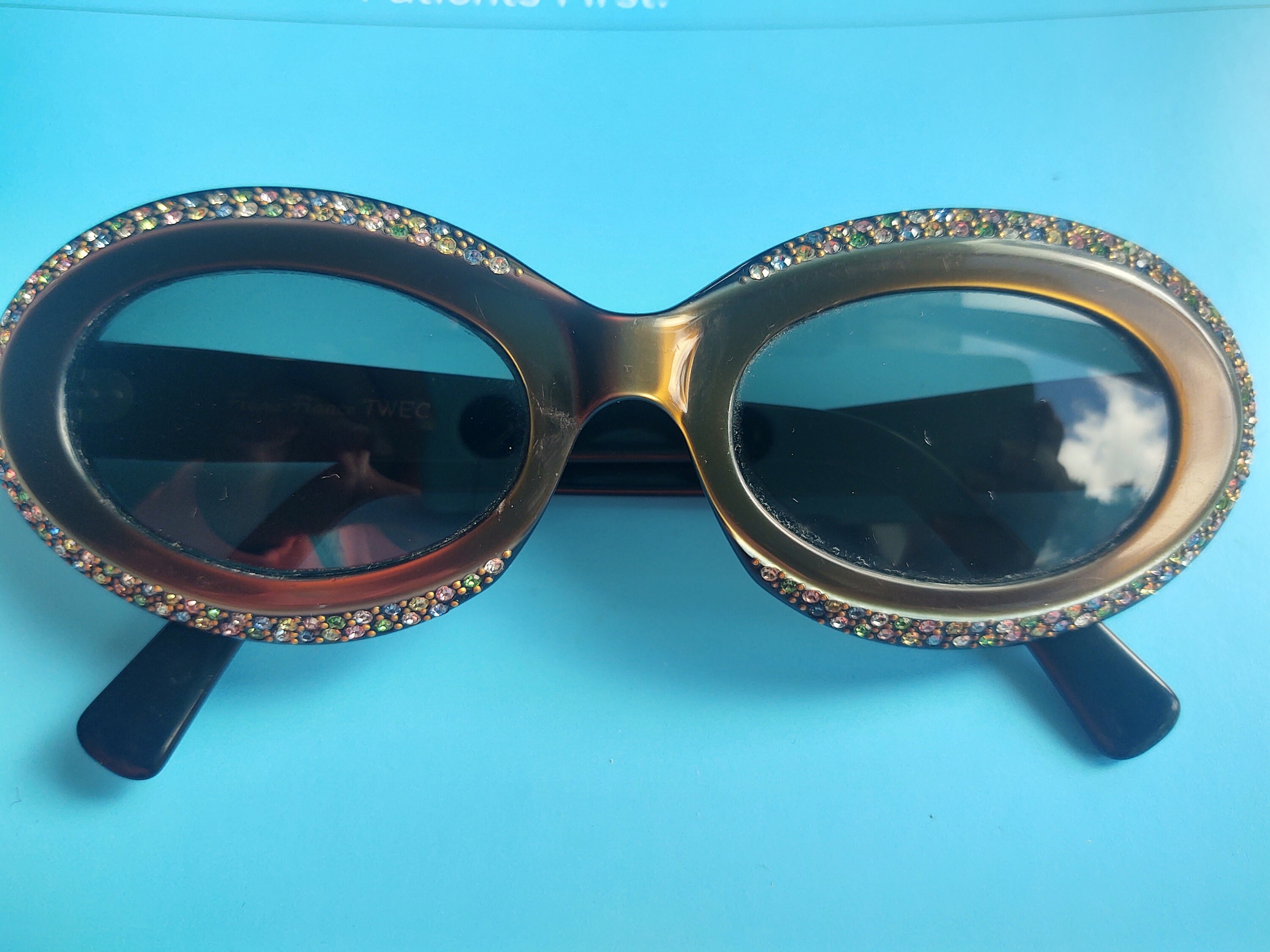 Vintage French L. Evrard Jeweled Sunglasses - Etsy display picture 2