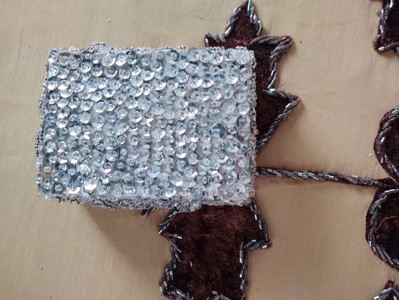 Vintage Sequined cigarette case silver - image 3