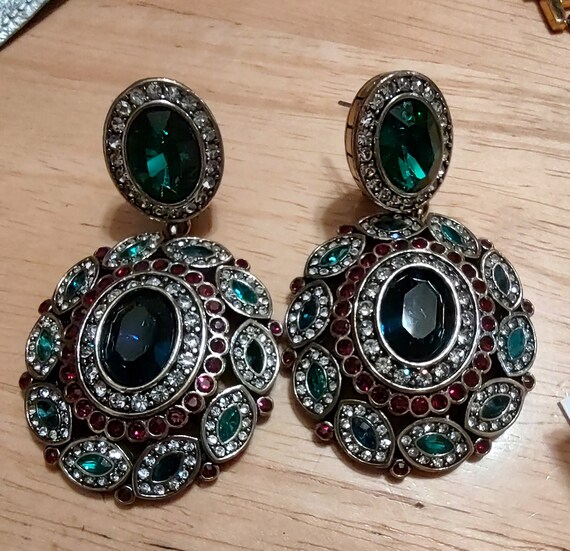 Vintage signed Heidi Daus magnificent drop earrin… - image 4