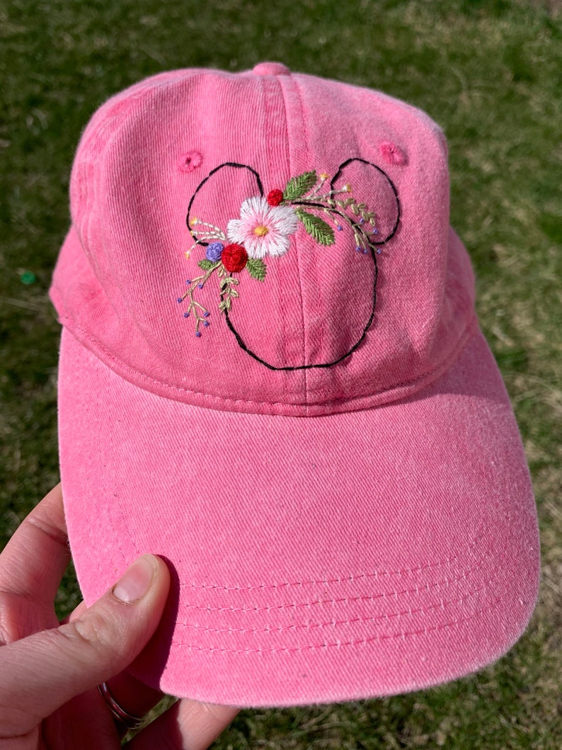 Pink Floral Mouse Hat