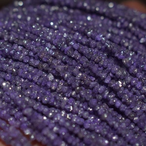 Natural Purple Diamond Rondelle Beads  AAA White Diamond Beads For Jewelry Making