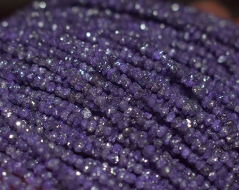 Natural Purple Diamond Rondelle Beads  AAA White Diamond Beads For Jewelry Making