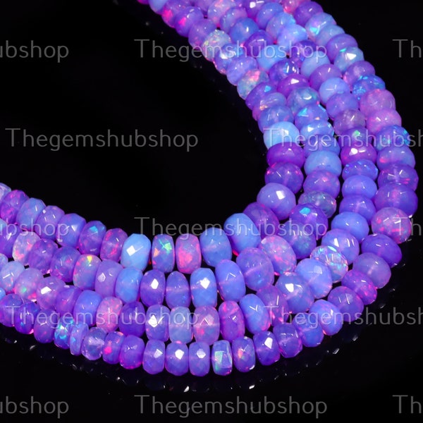 Natural Lavender Color Ethiopian Opal - Top Quality Fire Opal Stone Beads, Lavender Opal Multi Fire Making Jewelry - Opal Gemstone.