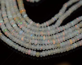 Ethiopian Opal Rondelle Beads: Flashy Welo Fire Opal, 3mm, 16 Inch Strand