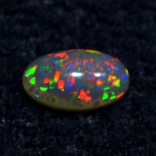 Exclusive Natural Ethiopian Opal Oval Shape Cabochon, Rainbow Fire Smooth Opal Gemstone, 13.4X7.7X5.4 MM AAA order Quality Opal, Rare To Find.