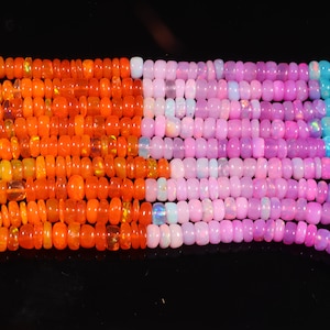 AAA+ Ethiopian Opal Disco Smooth Rondelle Bead Candy Opal Bead Multi Color Opal Plain Rondelle Beads Opal Plain Bead Fire Opal Bead.