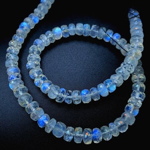 Natural Rainbow Moonstone Faceted Rondelle Beads (4-6 MM)