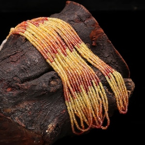 AAA+ Natural Yellow Sapphire Faceted Rondelle Beads | Yellow Sapphire Shaded Gemstone Beads | Songia Sapphire Beads | Wholesale beads |