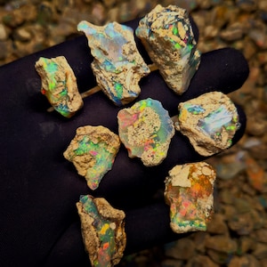 Raw Opal Crystal Lot: Uncut Rough Stones for Jewelry Making