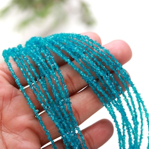 Perline di cristallo di diamante Herkimer blu neon trasparente AAA+ da 2-3 mm, perline di quarzo Herkimer grezzo naturale, pepite di diamante, braccialetto regalo fatto a mano
