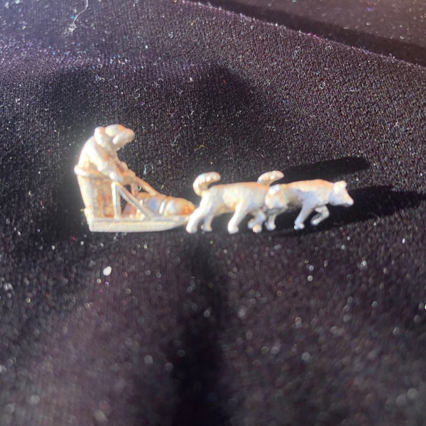 End of the Iditarod Race sterling sled dog tie or lapel pin