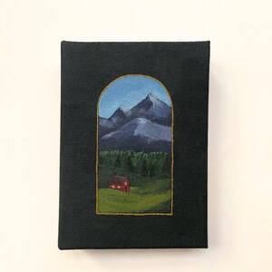 Carnet cartonné recyclé fait main | Reliure copte | Pages infusées de lavande | "Chalet"