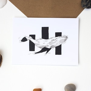 Carte postale illustration baleine
