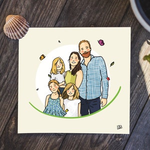 Illustration of portraits of family, friends, couple or others ... Printable!