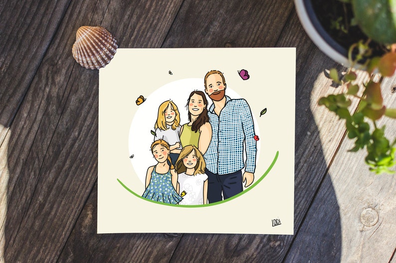 Illustration of portraits of family friends couple or others image 1