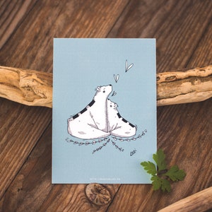 Carte postale illustration ours tendresse