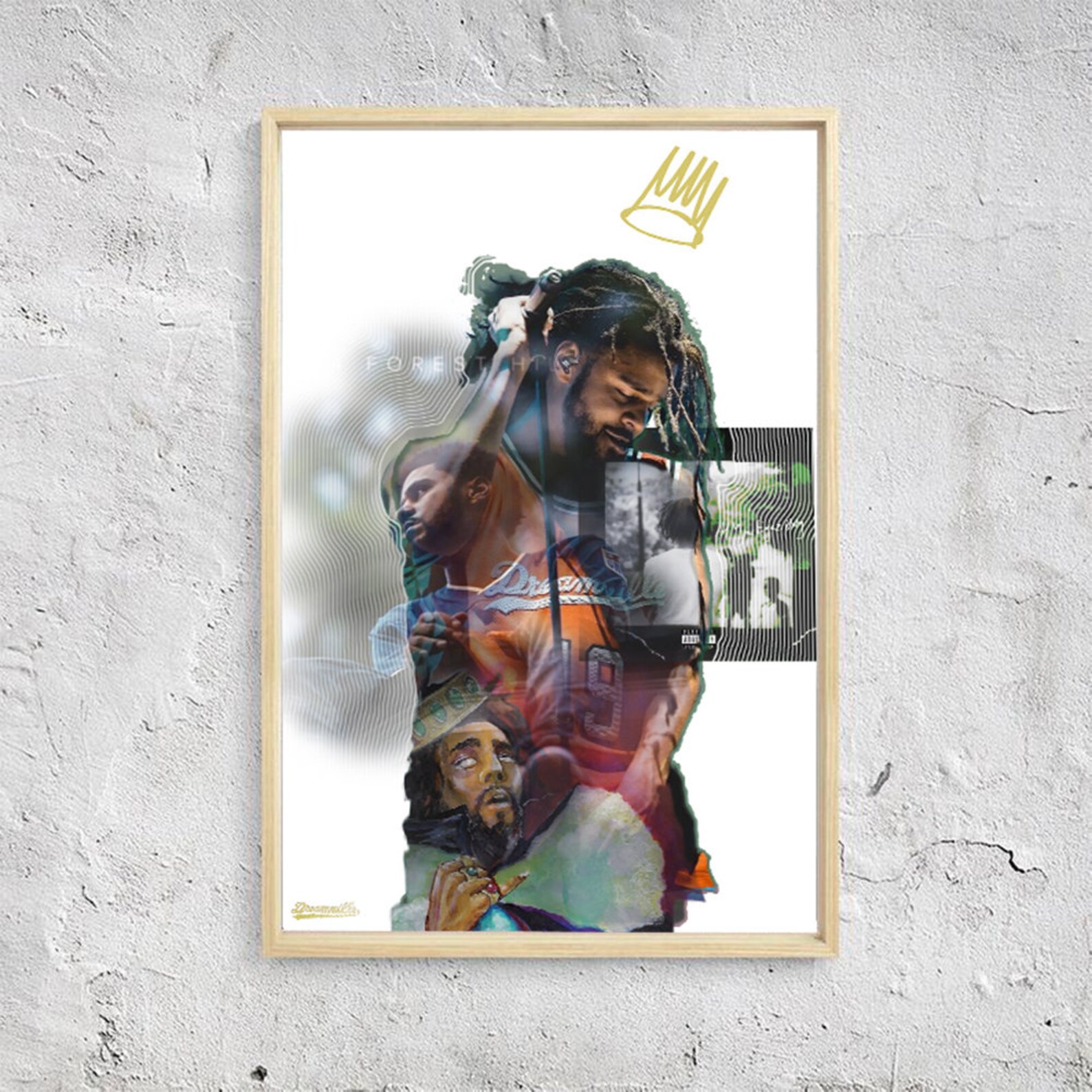 J cole Poster wall Art Hip Hop Artwork rap Wall Art Etsy