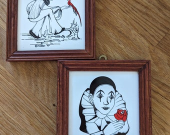 Les Larmes, Grand Buste En Plâtre Polychrome De Pierrot