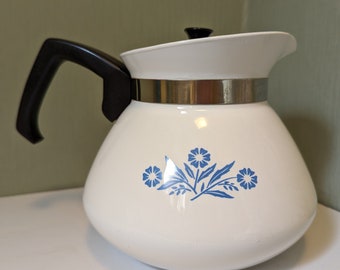 Vintage Pyrosil cornflower coffee/tea pot (926.700) made in the Netherlands.