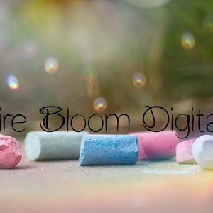 Rainbow Chalk Digital Backdrop
