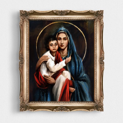 Mary of Nazareth Catholic Fine Art Print Blessed Mother Art - Etsy