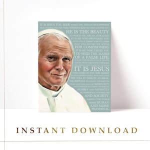 John Paul the Great Quote Printable Art | Catholic Art | Instant Download
