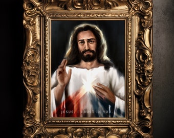 Jesus, King of Mercy Catholic Fine Art Reproduction, Divine Mercy Wall Art