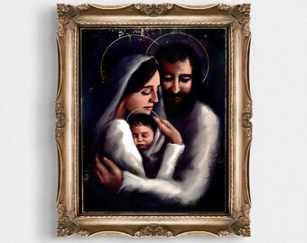CLEARANCE SALE! Holy Family Catholic Art Reproduction, Christmas Art